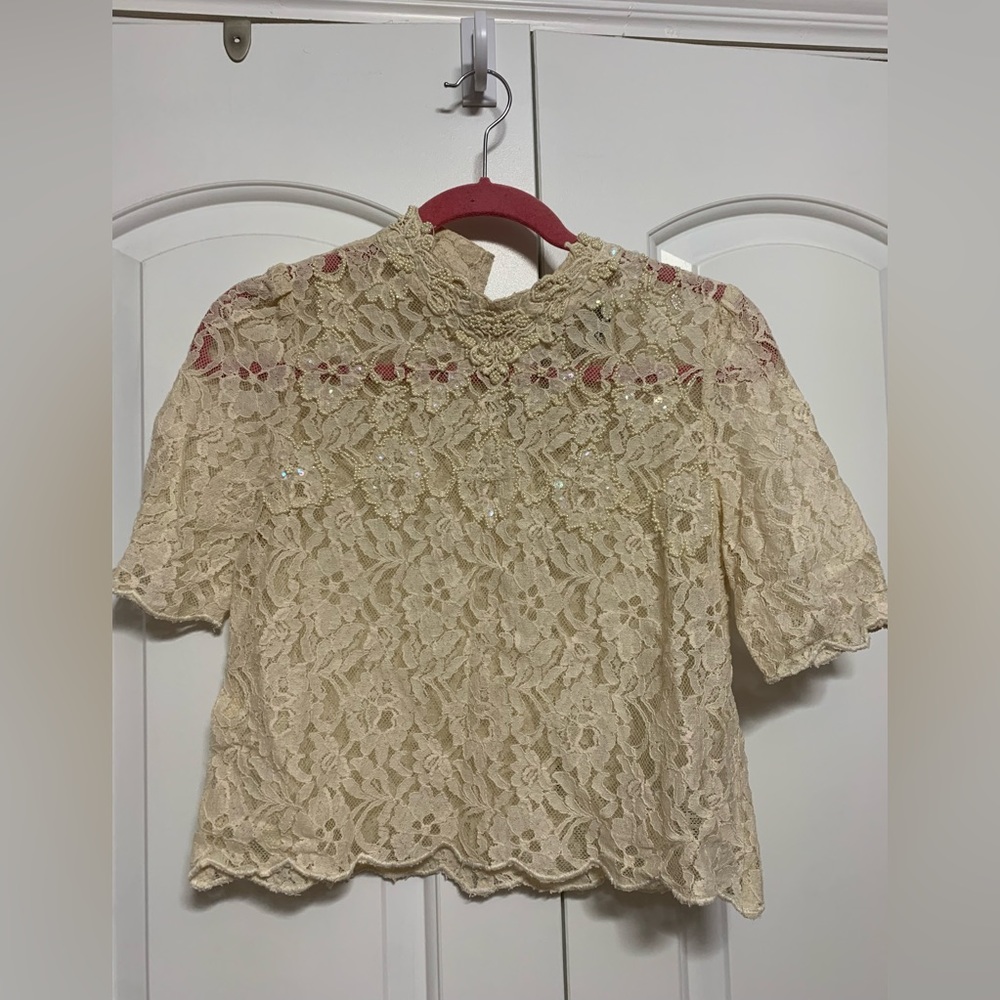 Topshop Lace Crop Top US 6 NWT